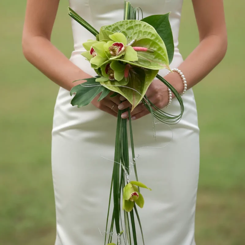 Green Wedding Bouquets Orchid Harmony