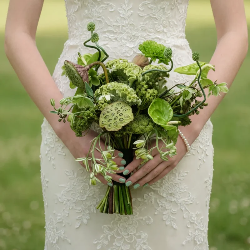 Green Wedding Bouquets Wild Botanical Muse
