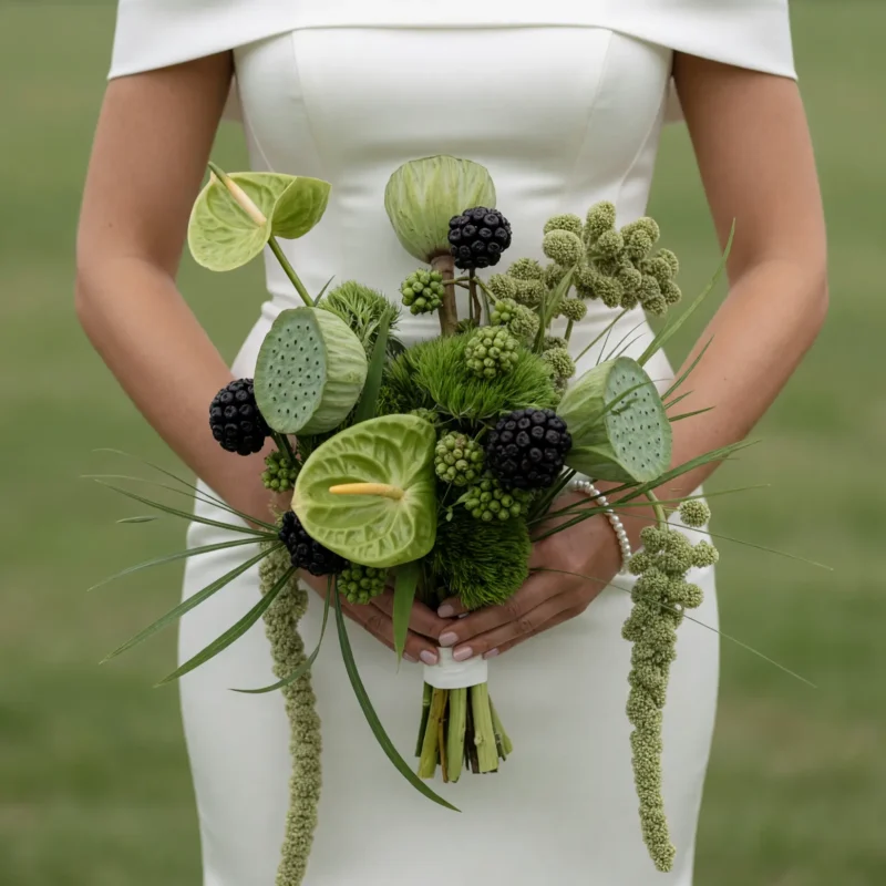 Green Wedding Bouquets – Forest Pearl Bloom