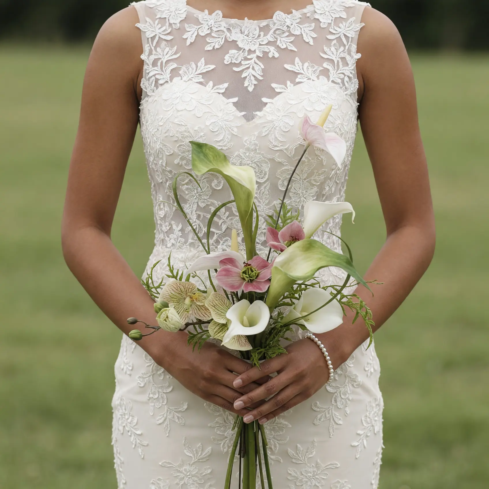 Green Wedding Bouquets – Blush Calla Whisper