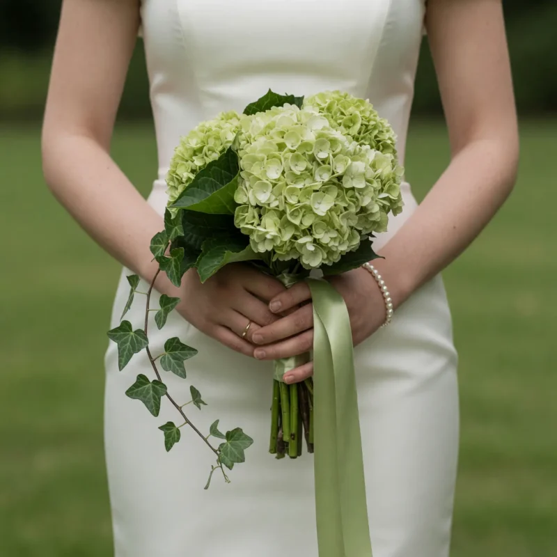 Green Wedding Bouquets – Hydrangea Harmony