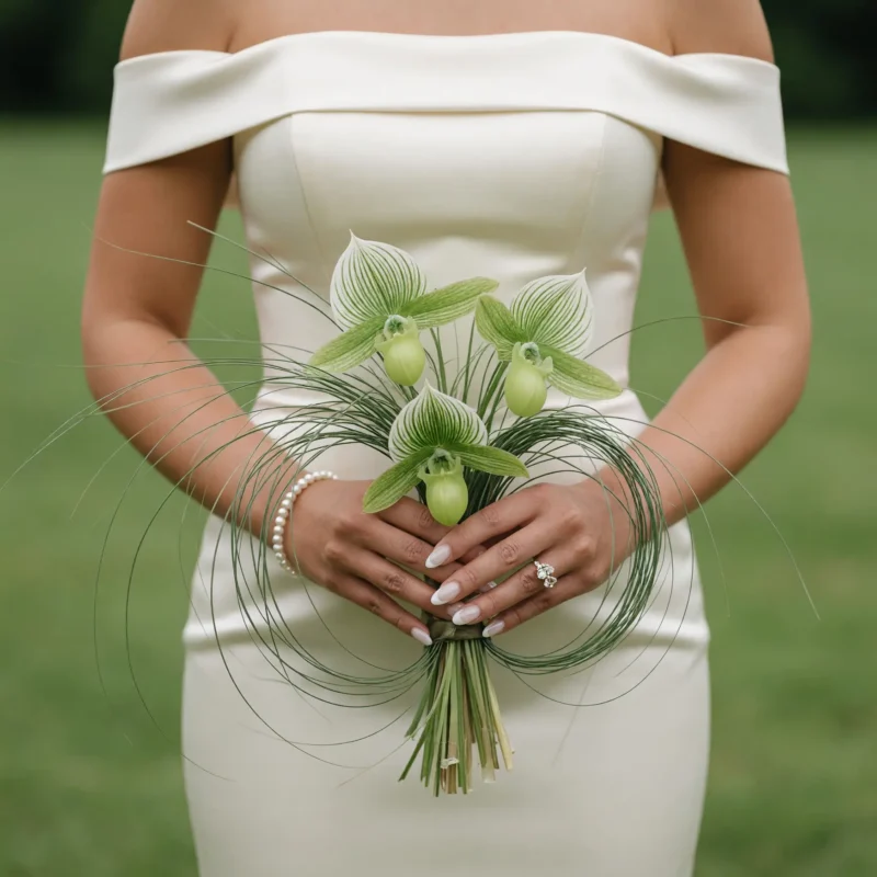 Green Wedding Bouquets – Orchid Whisper Grace