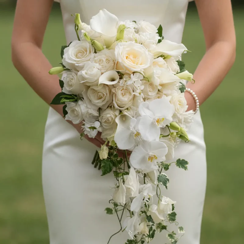 Cascading Wedding Bouquets Ivory Grace