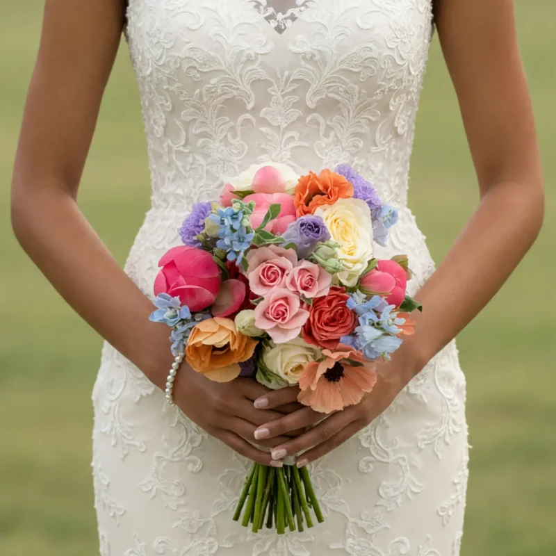 Colourful Wedding Bouquets Pastel Garden Promise