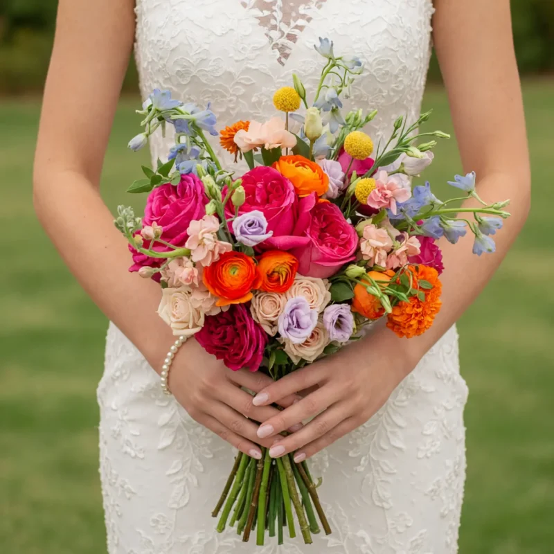 Colourful Wedding Bouquets Summer Confetti