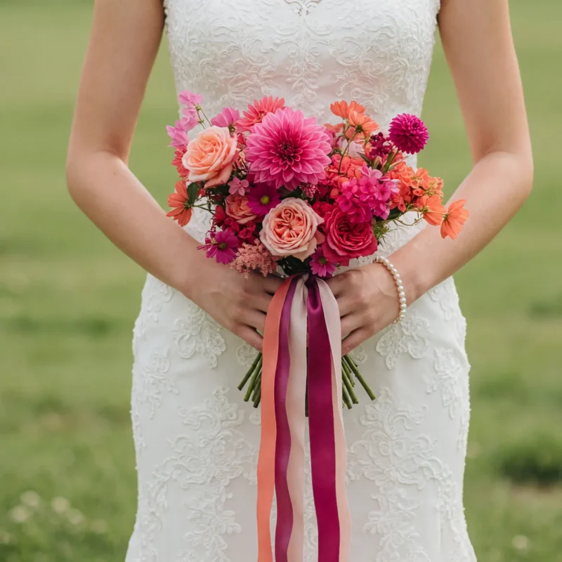 Colourful Wedding Bouquets Coral Berry Romance