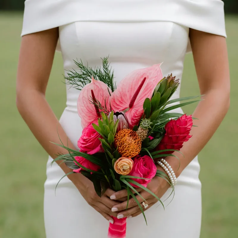 Colourful Wedding Bouquets Tropical Blush