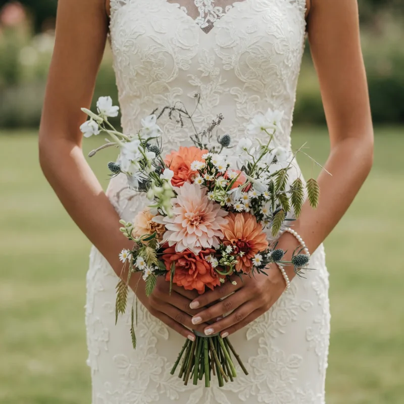 Dahlia Wedding Bouquets Peach Meadow Romance