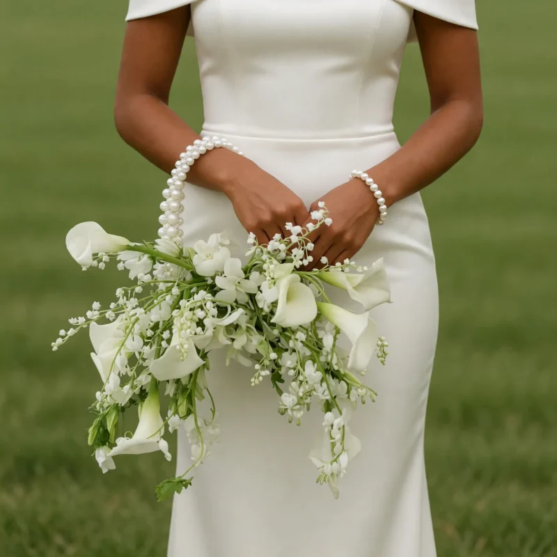 Modern Wedding Bouquets Pearl Cascade