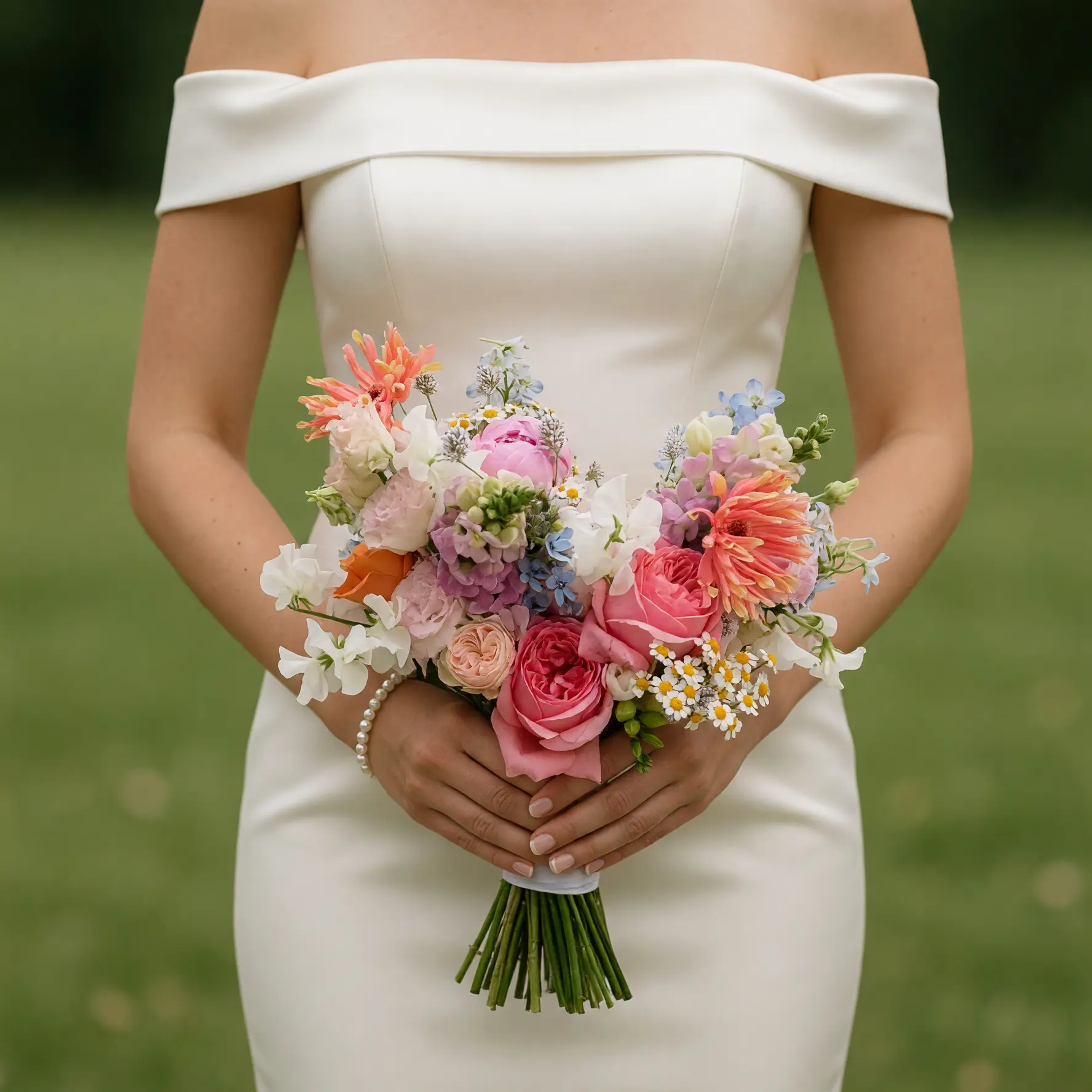 Pastel Garden Wedding Bouquet