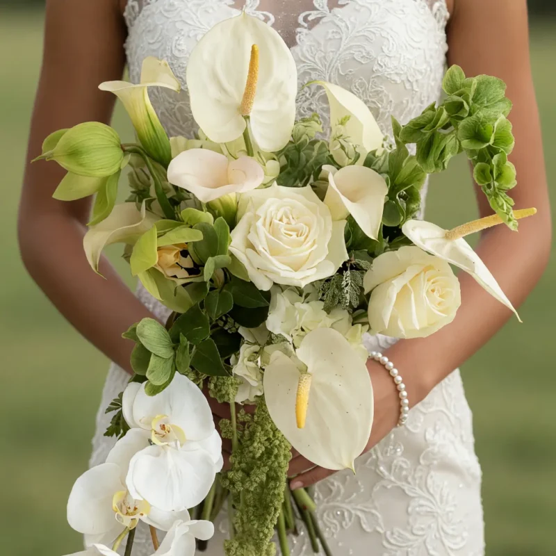 Modern Wedding Bouquets Ivory Garden Whisper