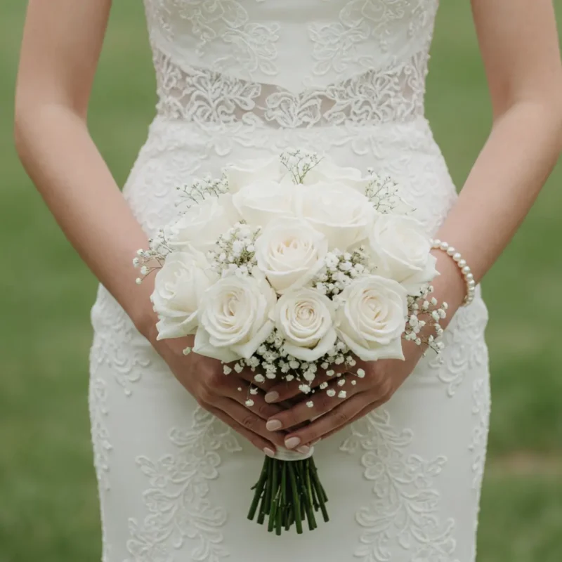 Baby’s Breath Wedding Bouquets Ivory Rose Whisper