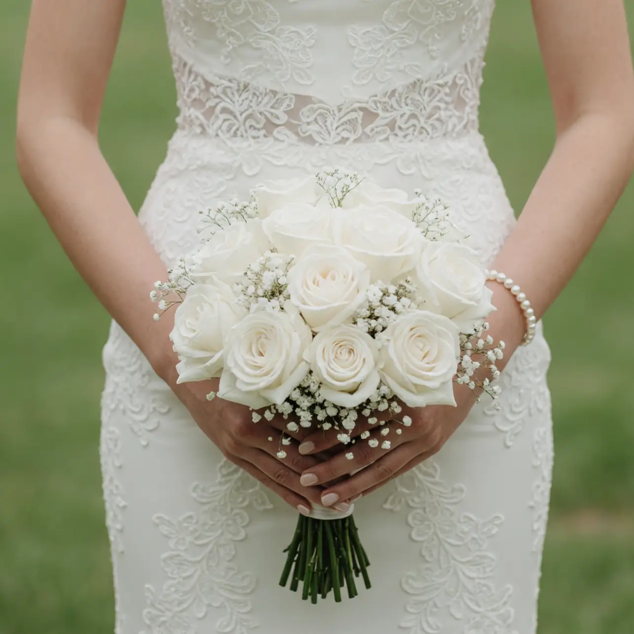 Baby’s Breath Wedding Bouquets Ivory Rose Whisper