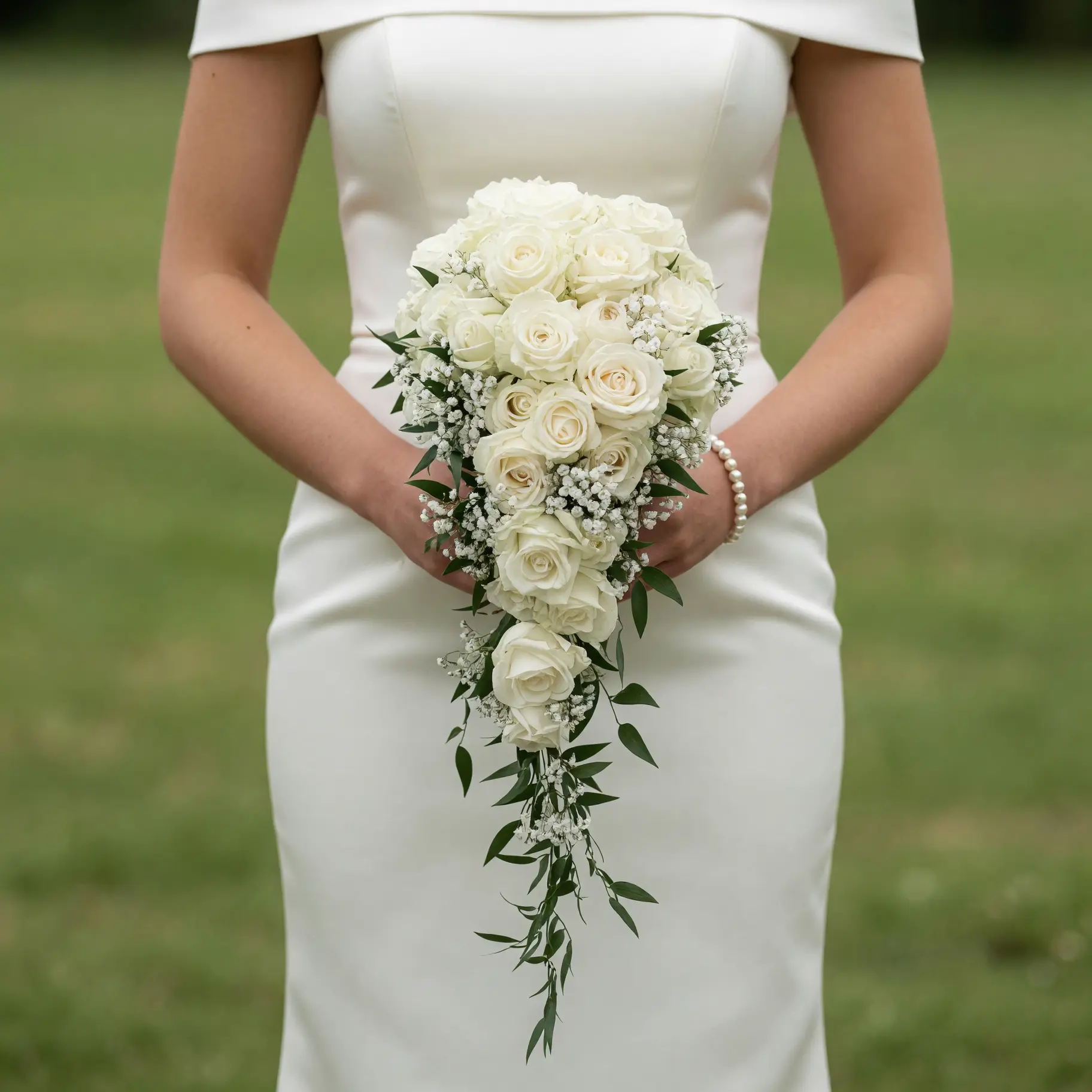 Ivory Rose Cascade Bridal Bouquet
