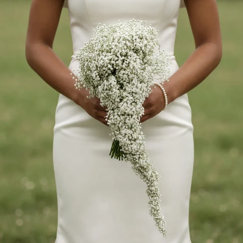 Baby’s Breath Wedding Bouquets Cascading Cloud