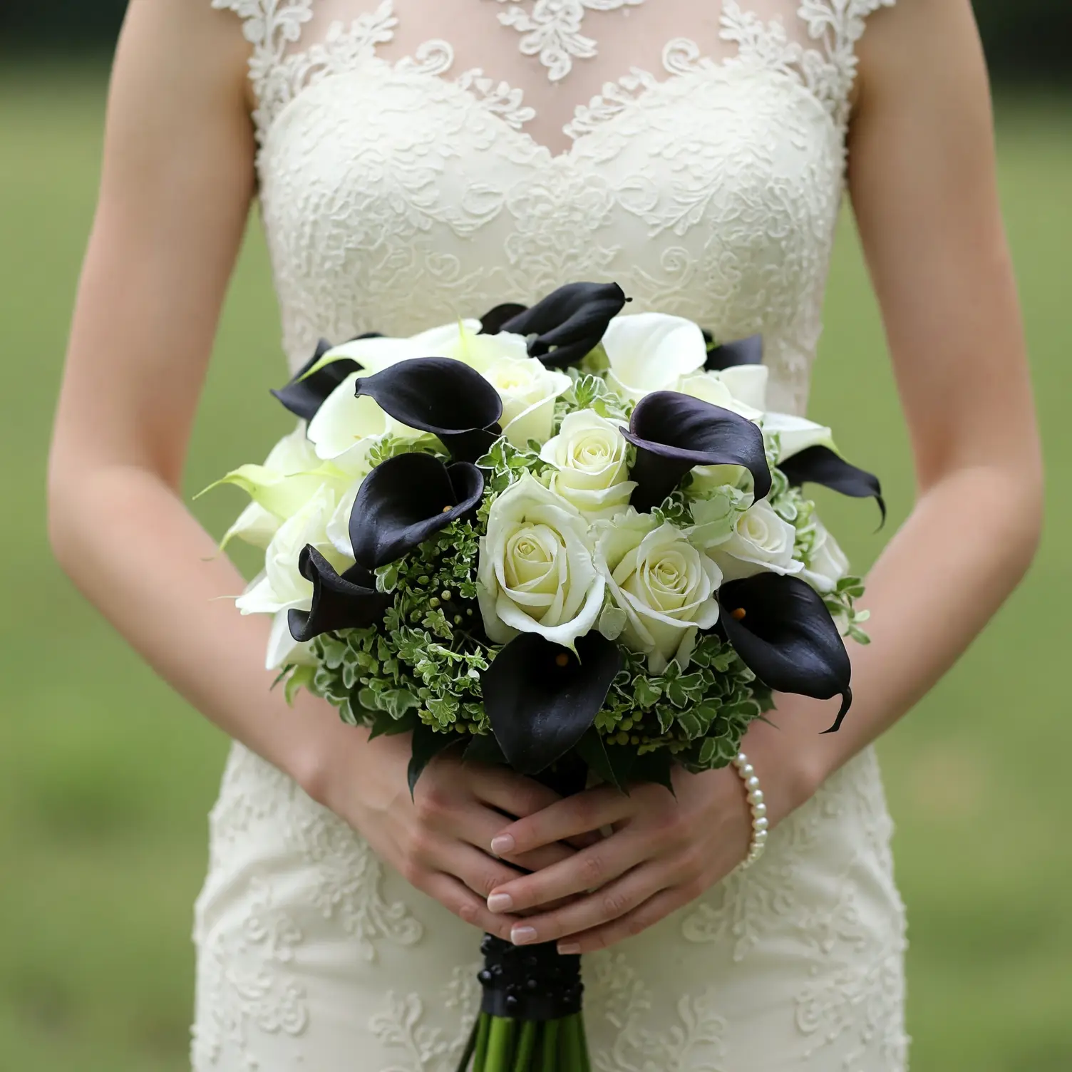 Black and White Calla Lily Bridal Bouquet