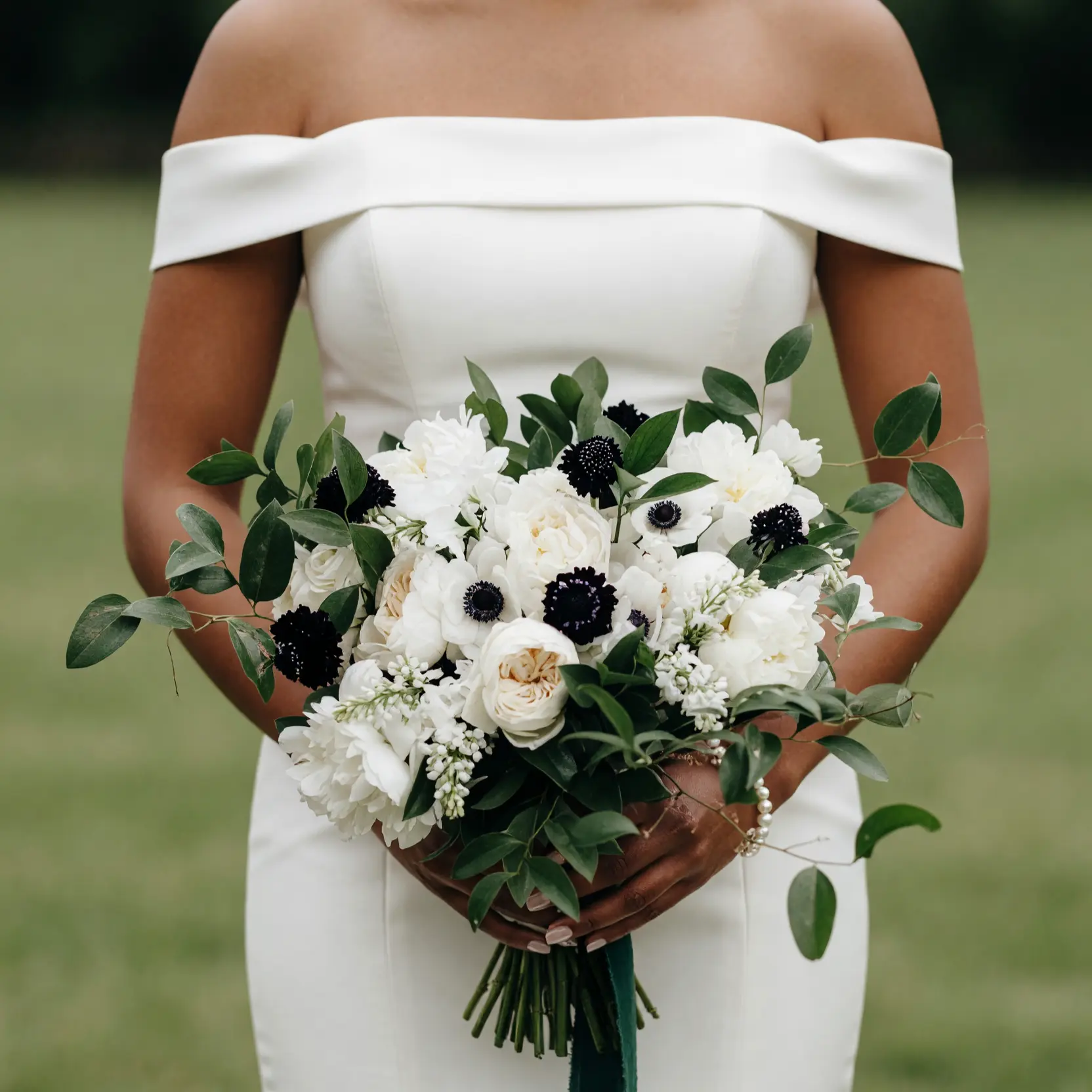 Black and White Wedding Bouquets Garden Grace
