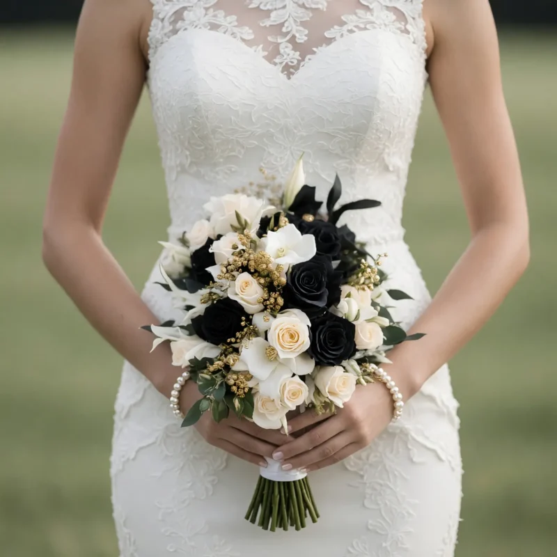Black and White Wedding Bouquets Timeless Romance