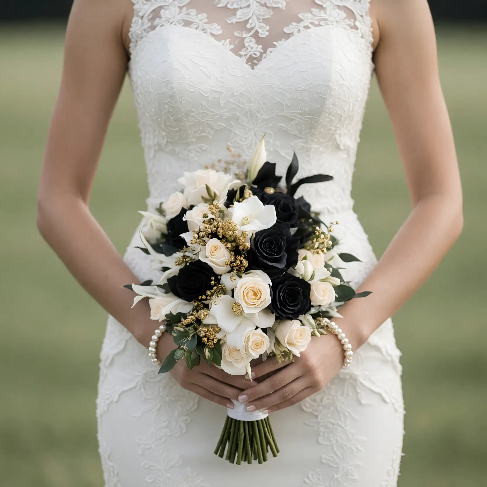 Black and White Wedding Bouquets