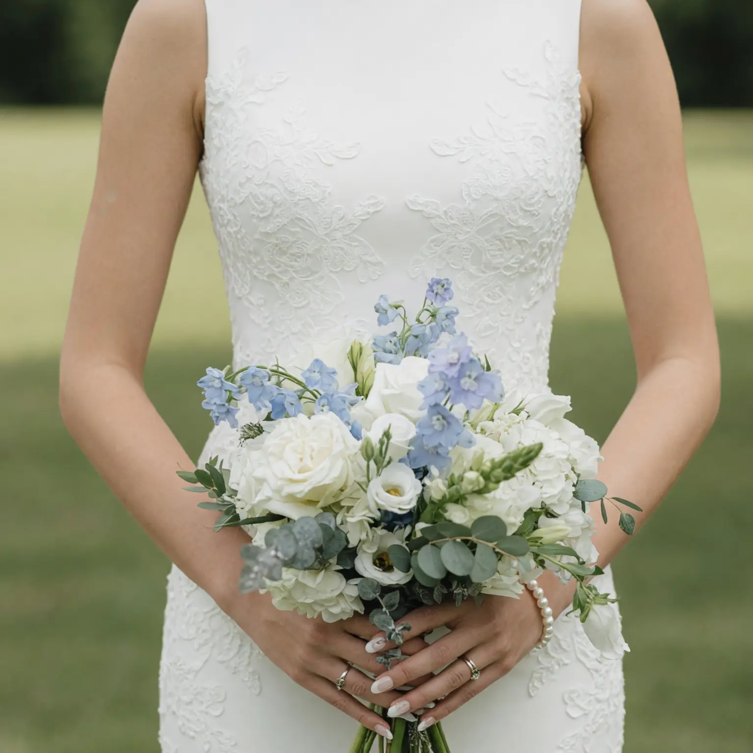 Gentle Garden Blue Bridal Bouquet