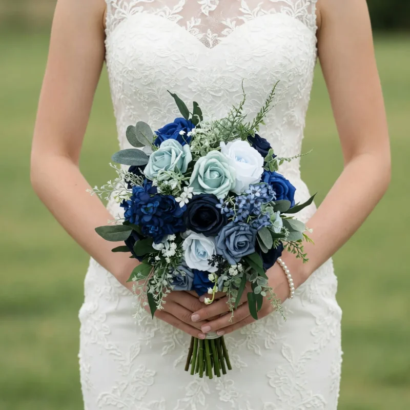 Blue Rose Wedding Bouquets Midnight Garden Tide