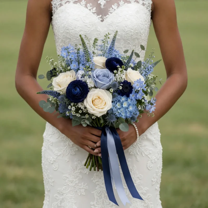 Blue Rose Wedding Bouquets Azure Meadow Reverie