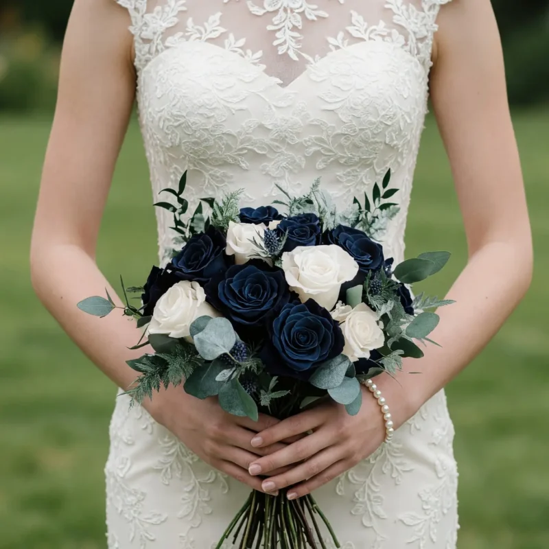 Blue Rose Wedding Bouquets Velvet Midnight Grove