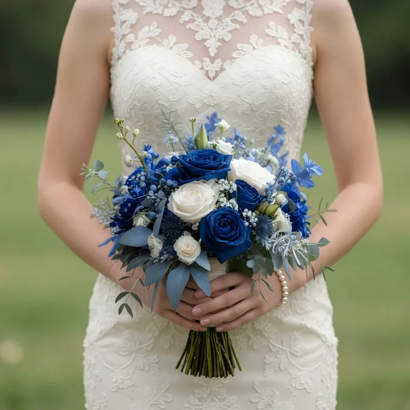 Blue Rose Wedding Bouquets Sapphire Wildflower Waltz