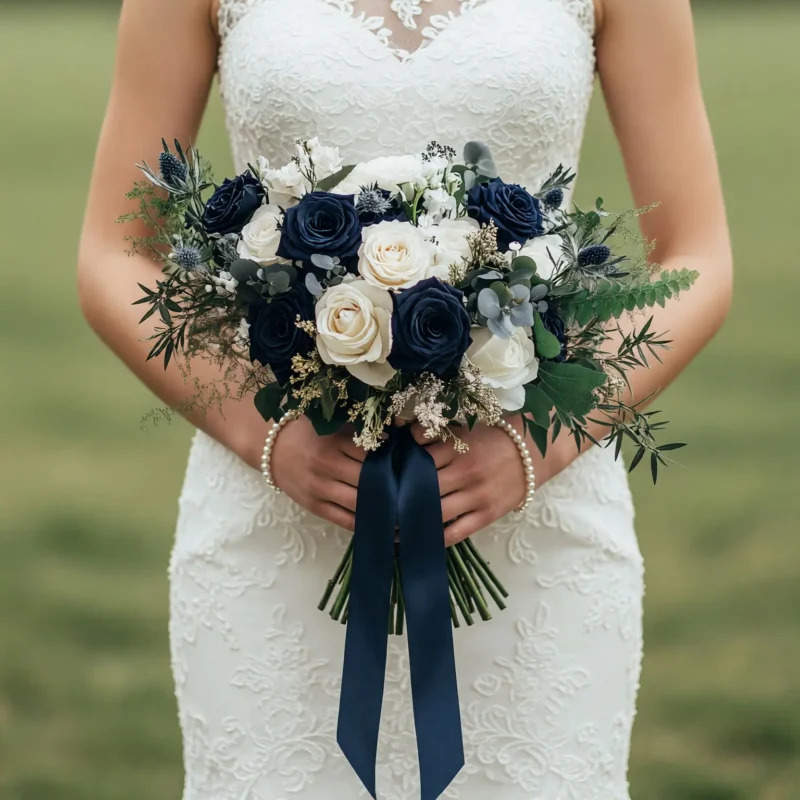 Blue Rose Wedding Bouquets Twilight Fern Reverie