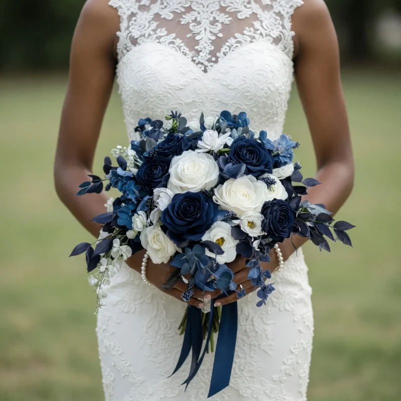 Blue Rose Wedding Bouquets Navy Romance in Bloom