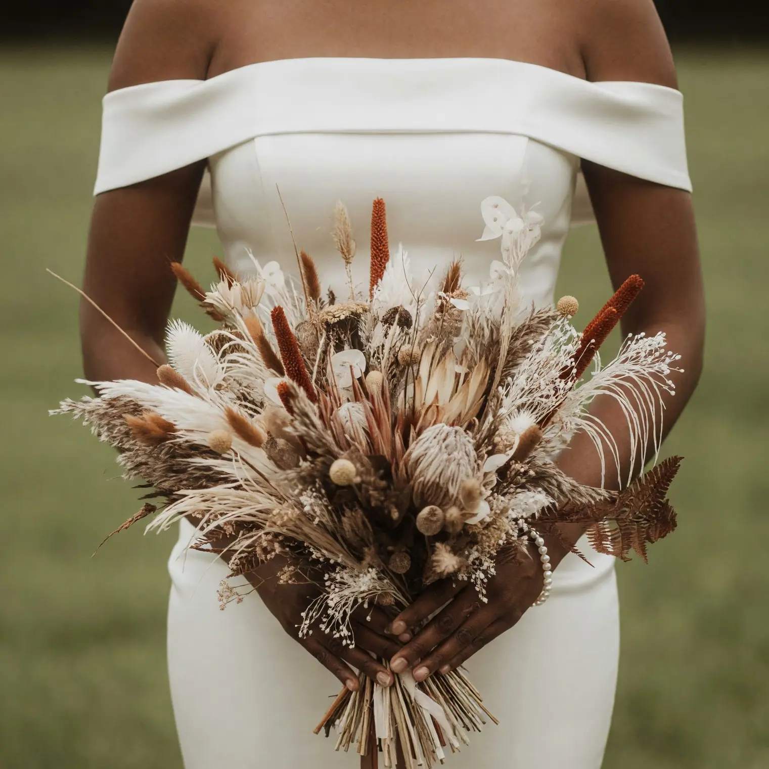 Earthy Woodland Dried Wedding Bouquet
