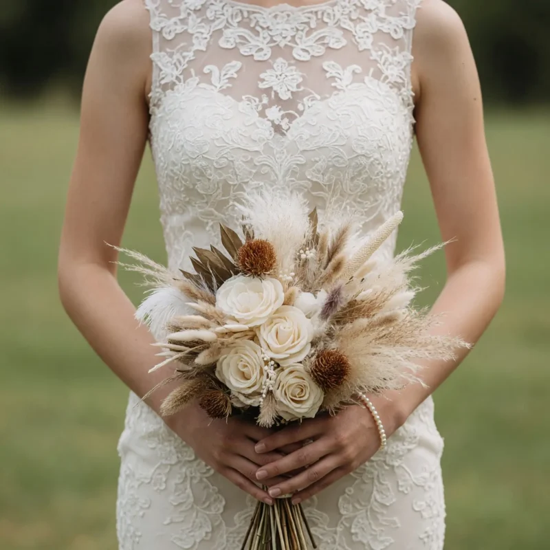 Dried Flower Wedding Bouquets Ivory Meadow Keepsake