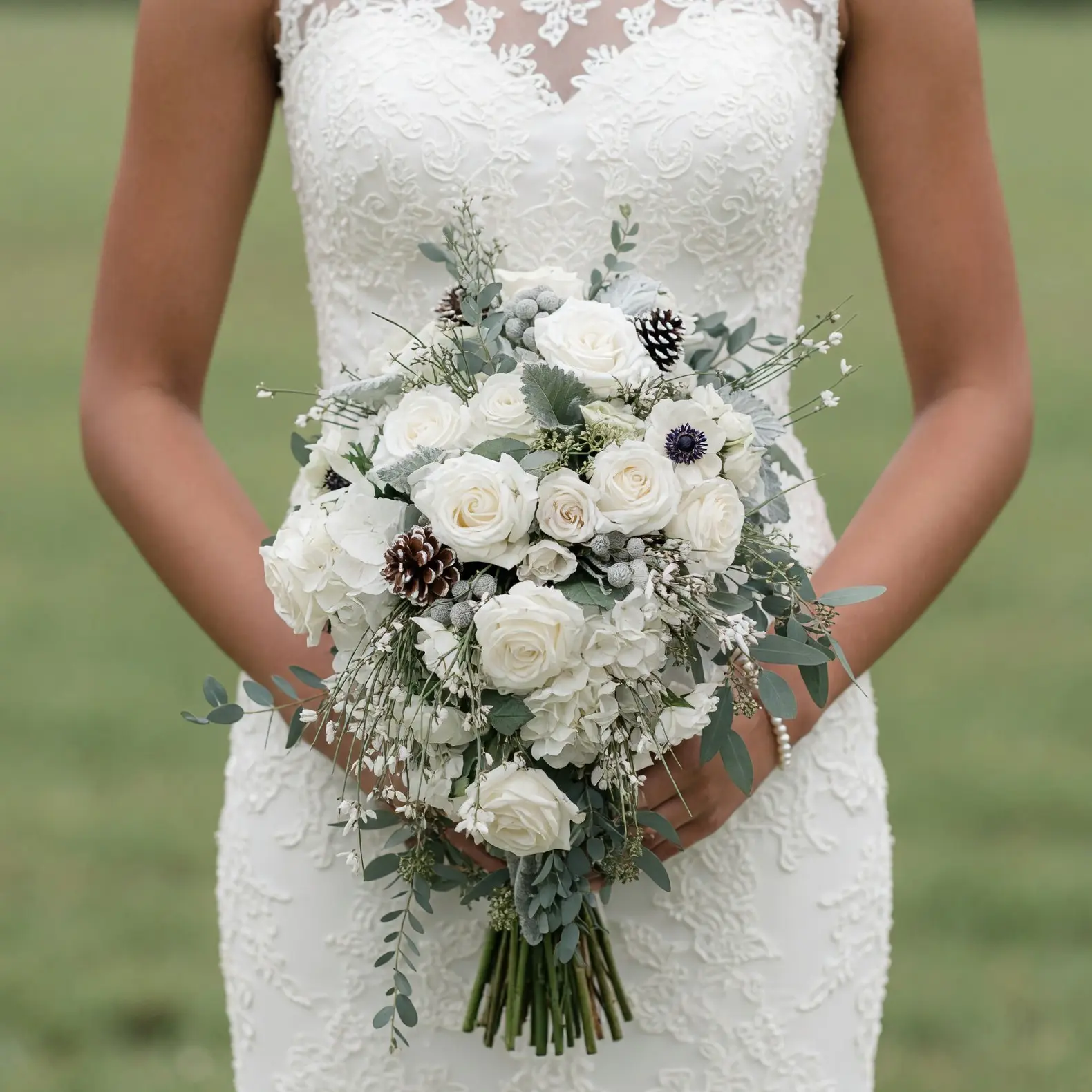 Christmas & Winter Wedding Bouquets – Snowy Pine Romance