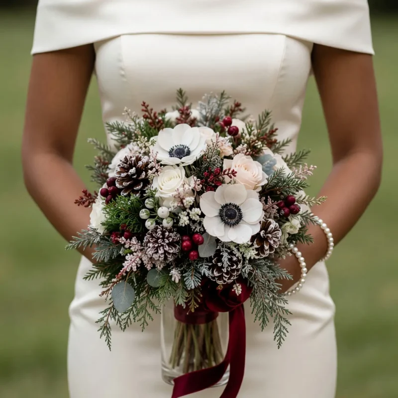 Christmas & Winter Wedding Bouquets – Winterberry Snow