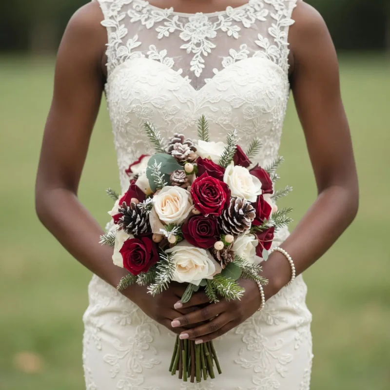 Christmas & Winter Wedding Bouquets – Crimson Pine Romance