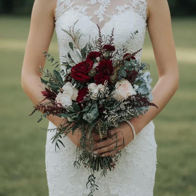 Christmas & Winter Wedding Bouquets – Burgundy Forest Romance