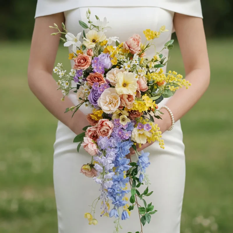 Garden Style Wedding Bouquets Sunlit Lilac
