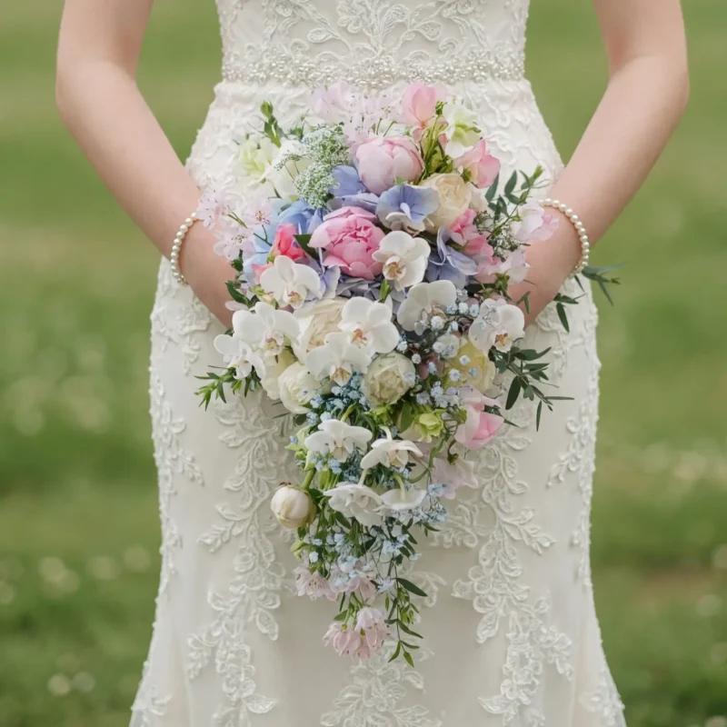 Garden Style Wedding Bouquets Pastel Orchid