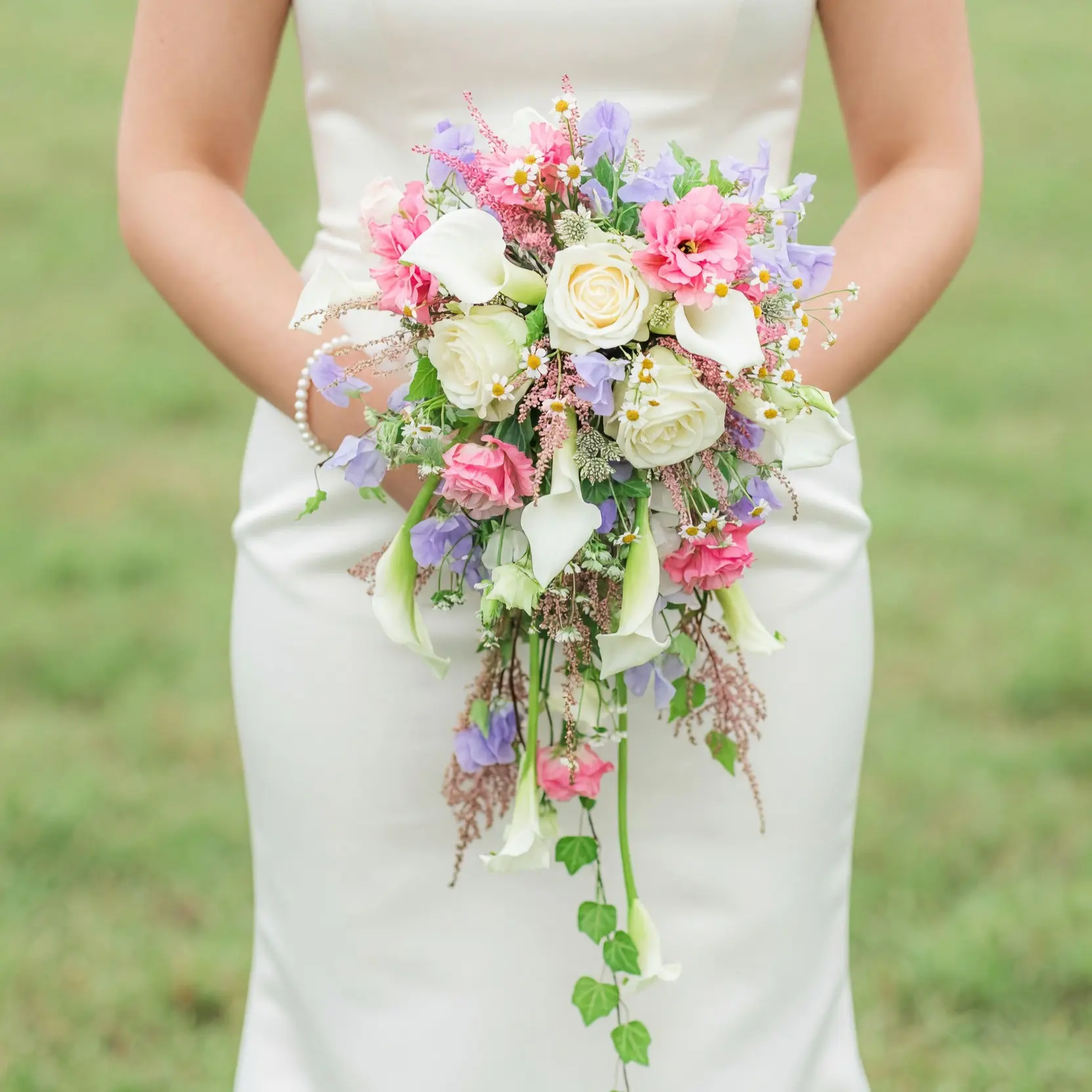 Garden Style Wedding Bouquets Pink Calla Bridal Flowers