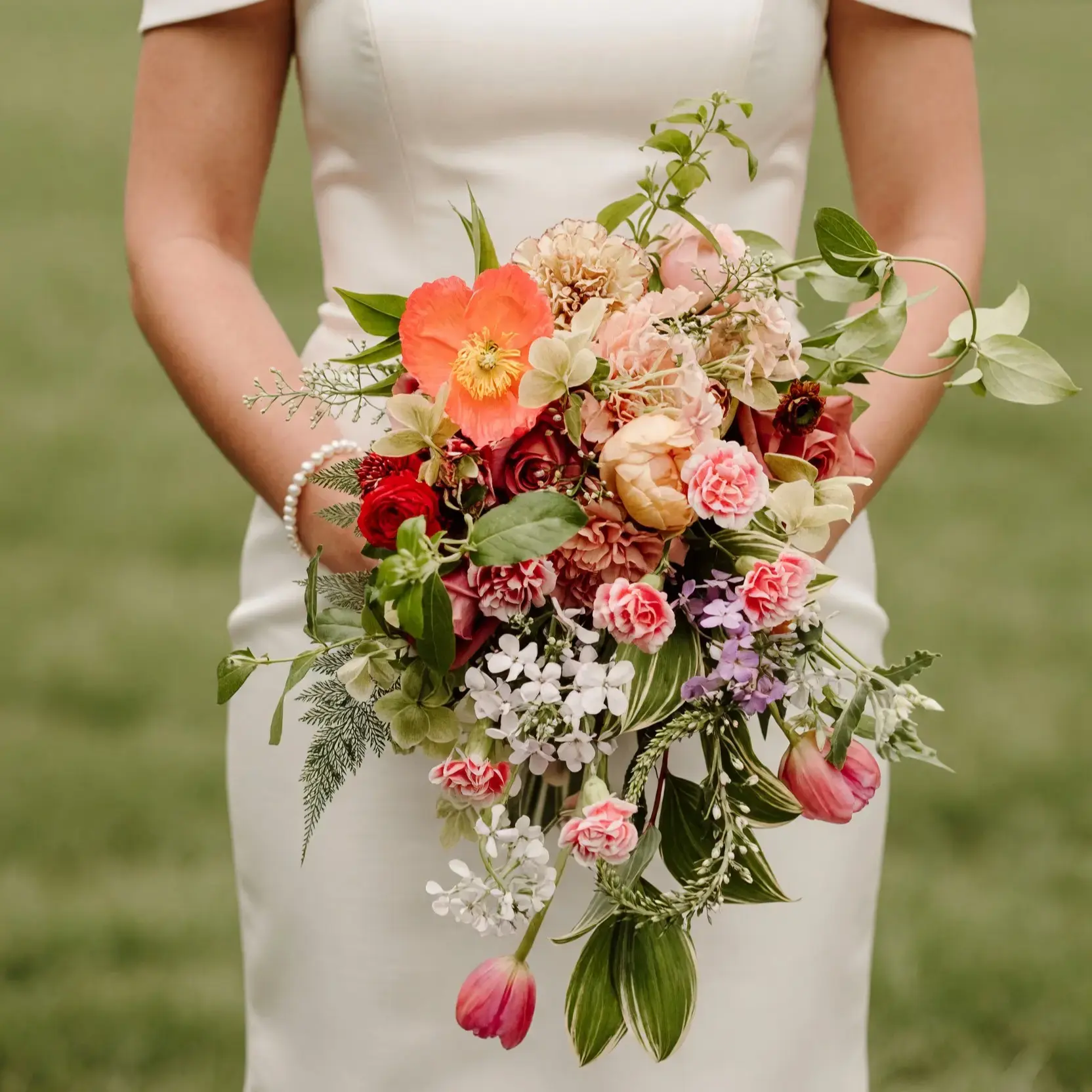 Fall Wedding Bouquets Coral Garden Cascade