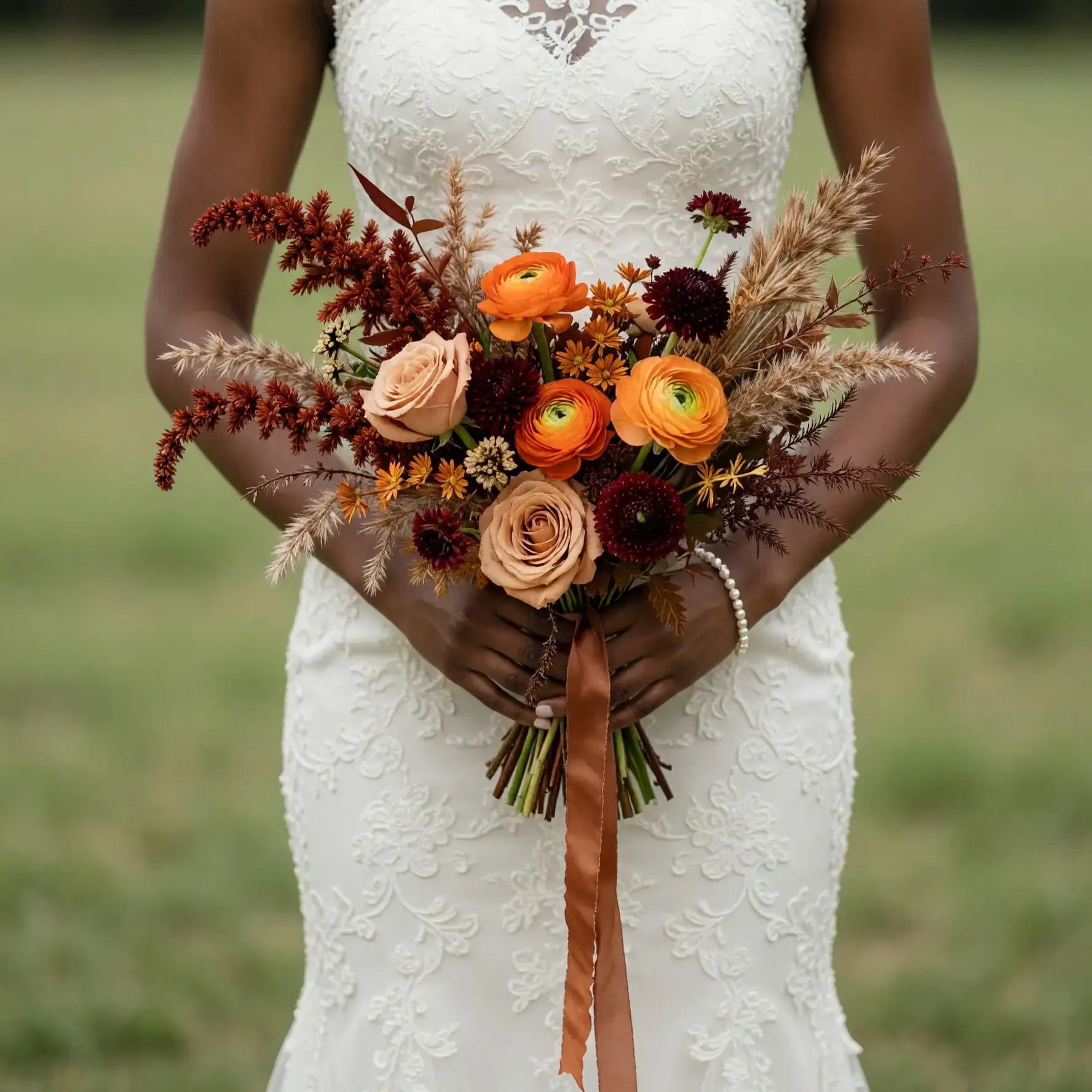 Fall Wedding Bouquets Ivory Berry Dahlia