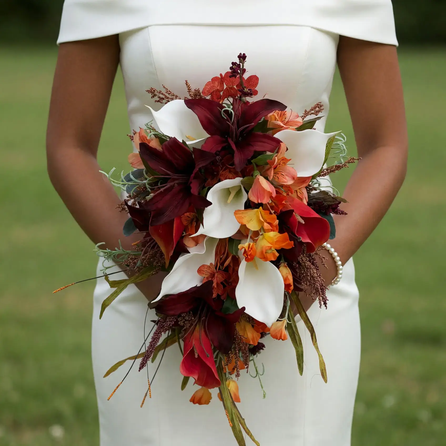 Fall Wedding Bouquets Crimson Calla Flame