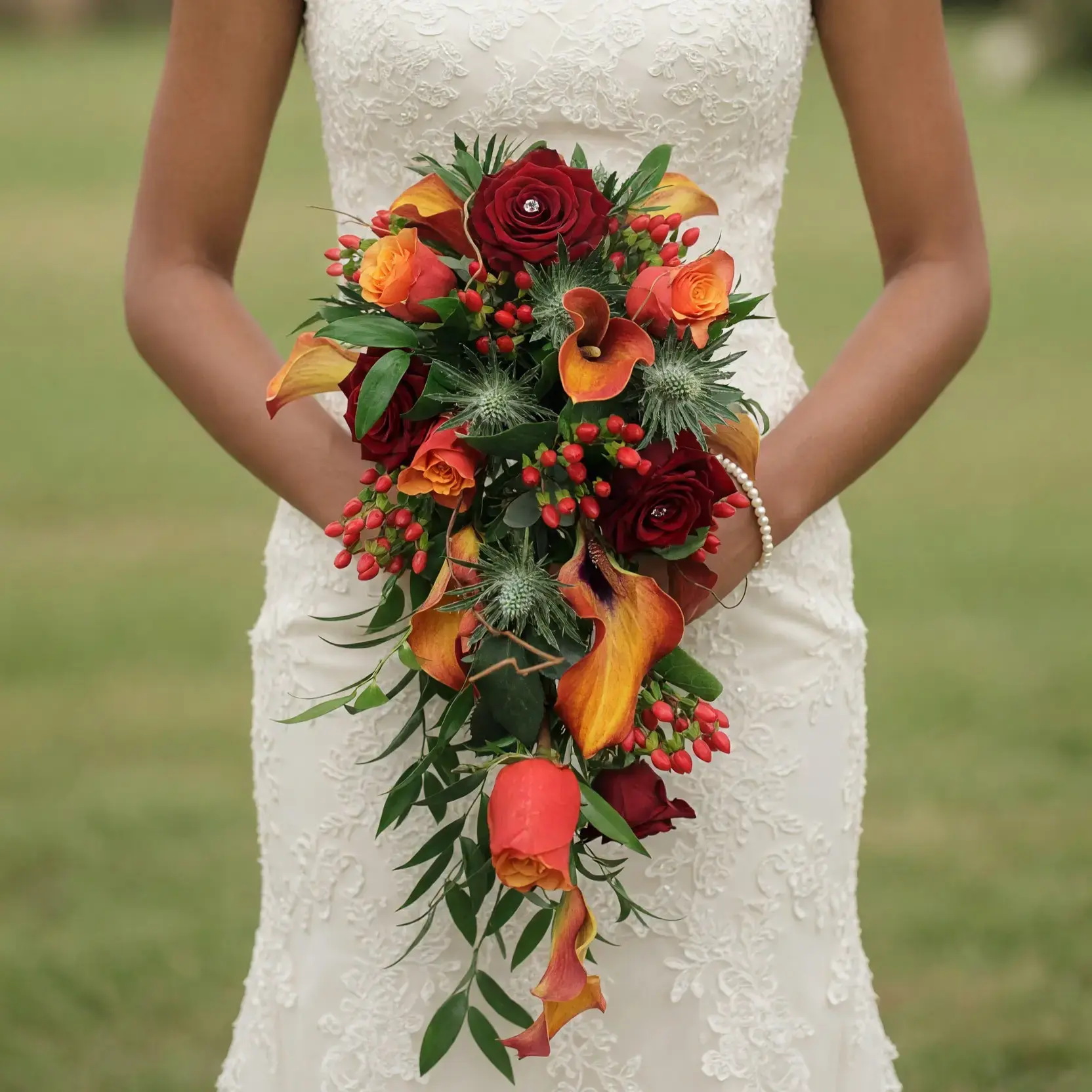 Fall Wedding Bouquets Ember Berry Calla Cascade