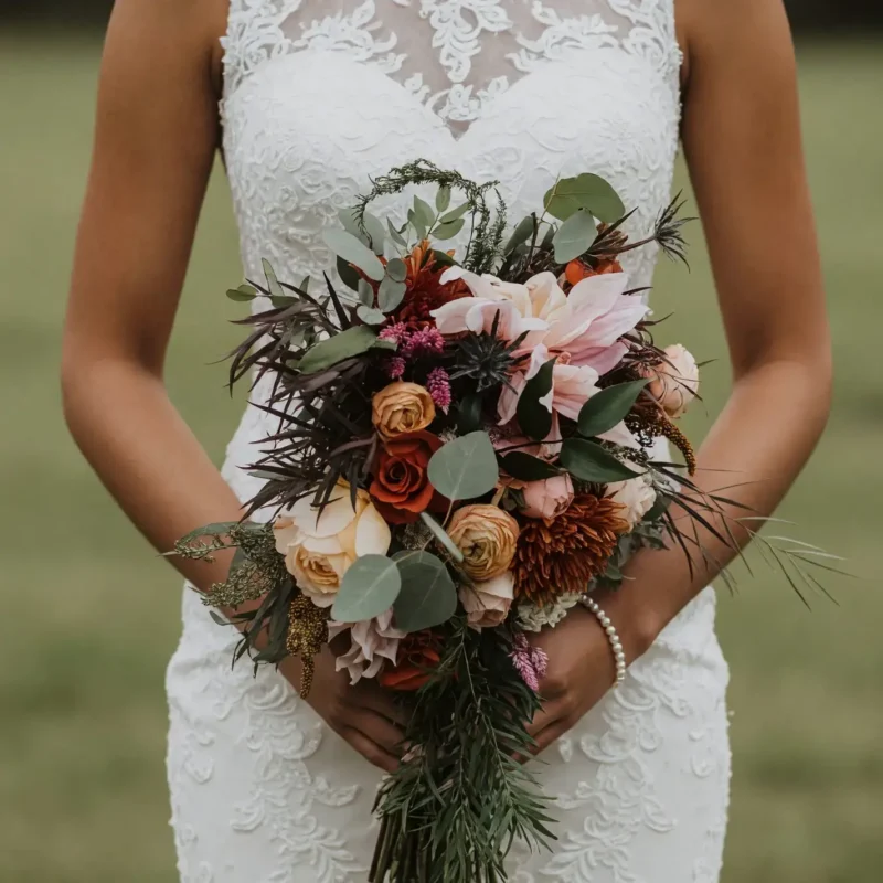Fall Wedding Bouquets Smoky Rose Grove