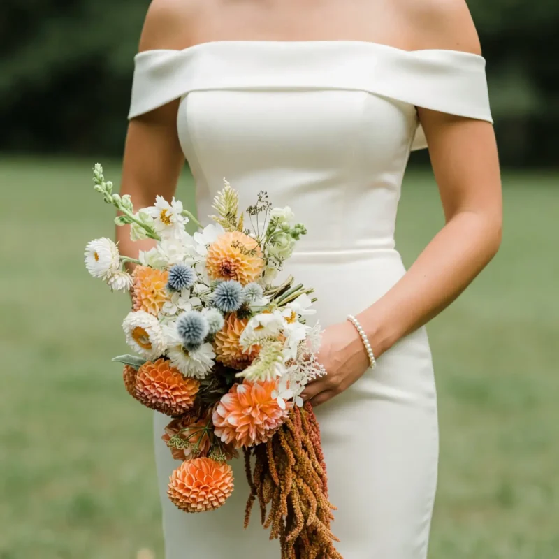 Fall Wedding Bouquets Apricot Frost