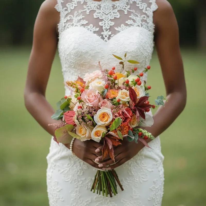 Fall Wedding Bouquets Rosehip Glow