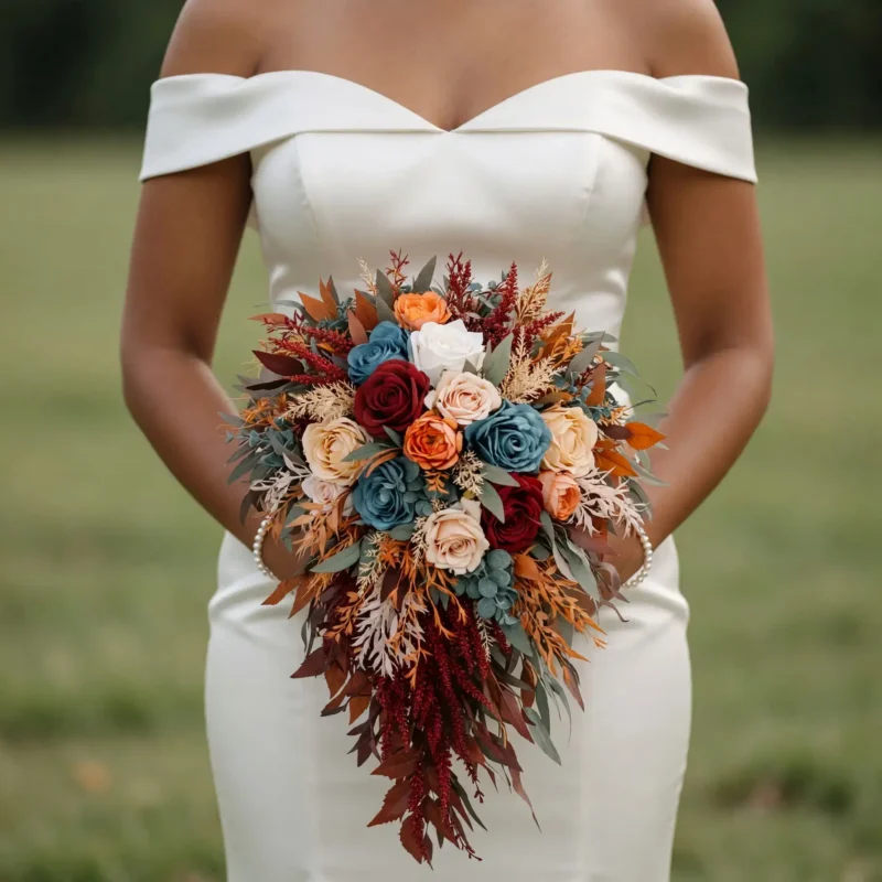 Fall Wedding Bouquets Blue Ember