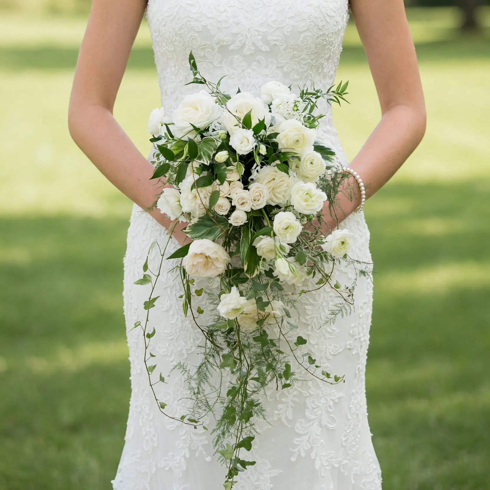 Garden Style Wedding Bouquets Ivory Cascade Bridal Flowers