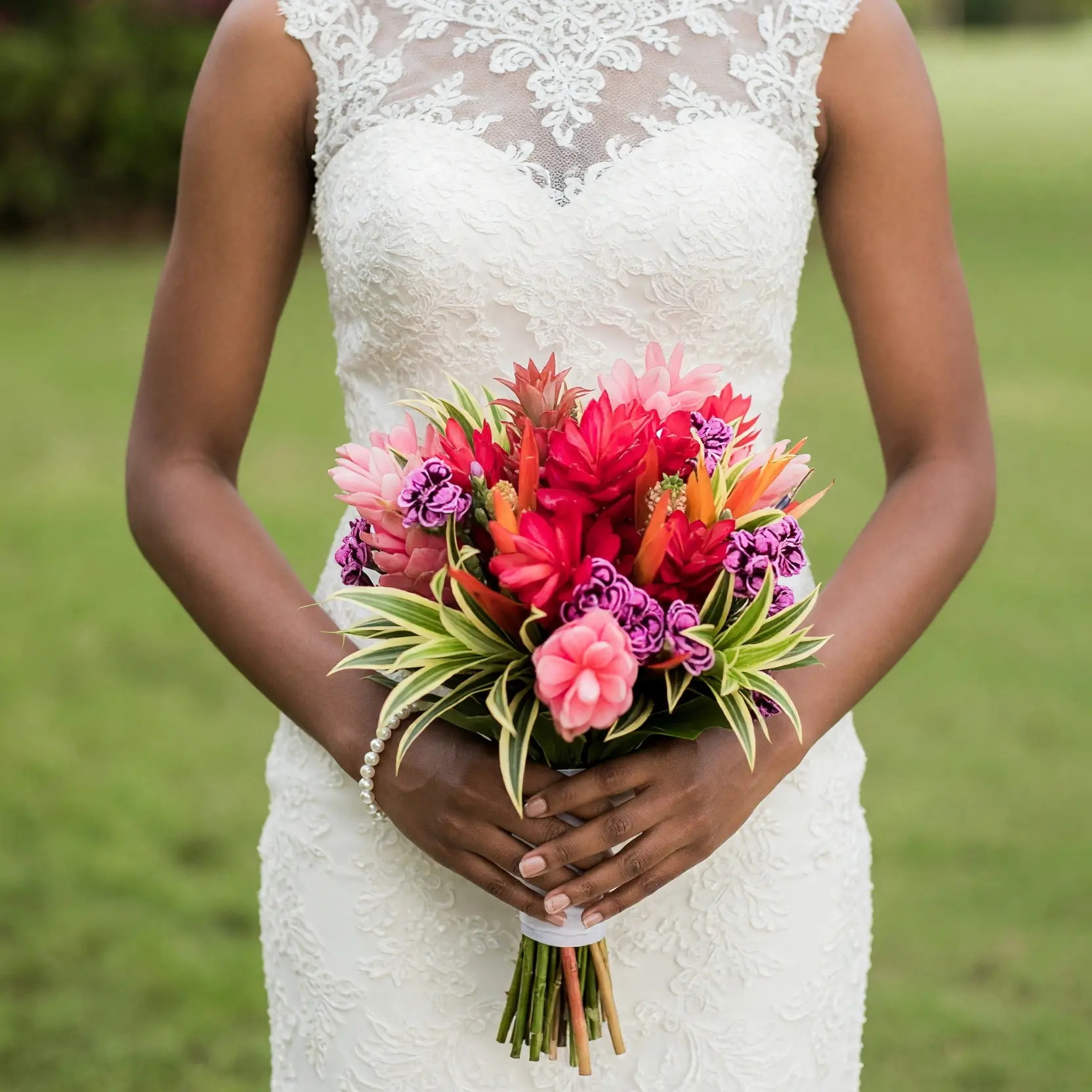 Garden Style Wedding Bouquets Tropical Coral Bridal Flowers