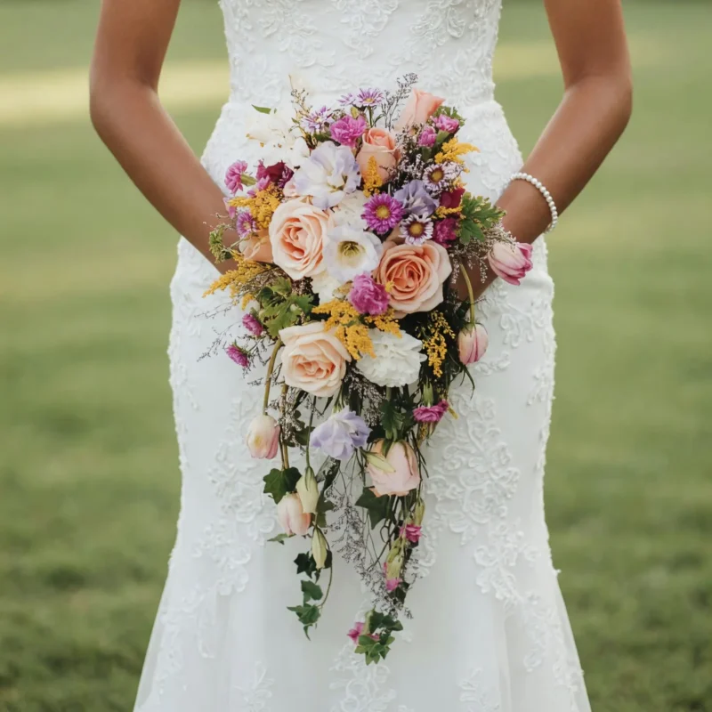 Garden Style Wedding Bouquets Apricot Meadow